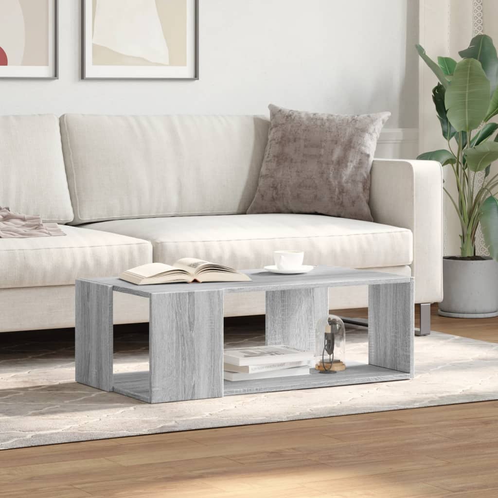 vidaXL Mesa de centro madera de ingeniería gris Sonoma 89,5x48x30 cm