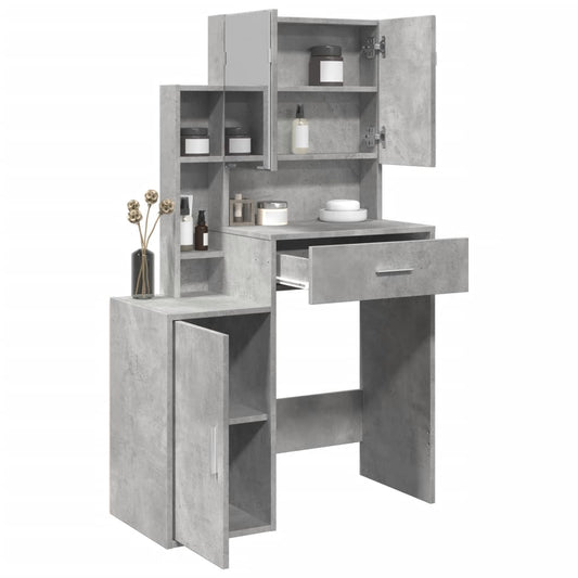 vidaXL Tocador con mueble gris hormigón 80x35x132 cm