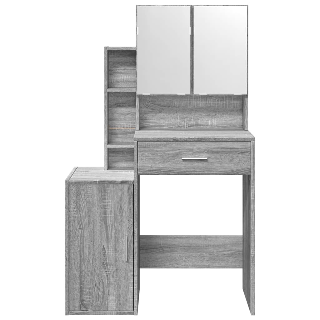 vidaXL Tocador con mueble gris Sonoma 80x35x132 cm