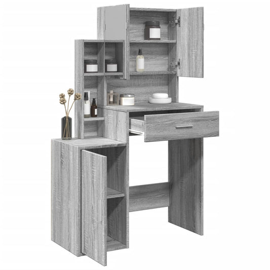 vidaXL Tocador con mueble gris Sonoma 80x35x132 cm