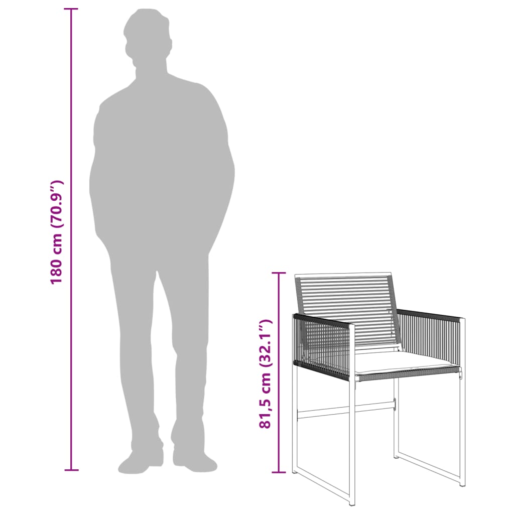 vidaXL Set de comedor de jardín 9 pzas y cojines ratán sintético negro