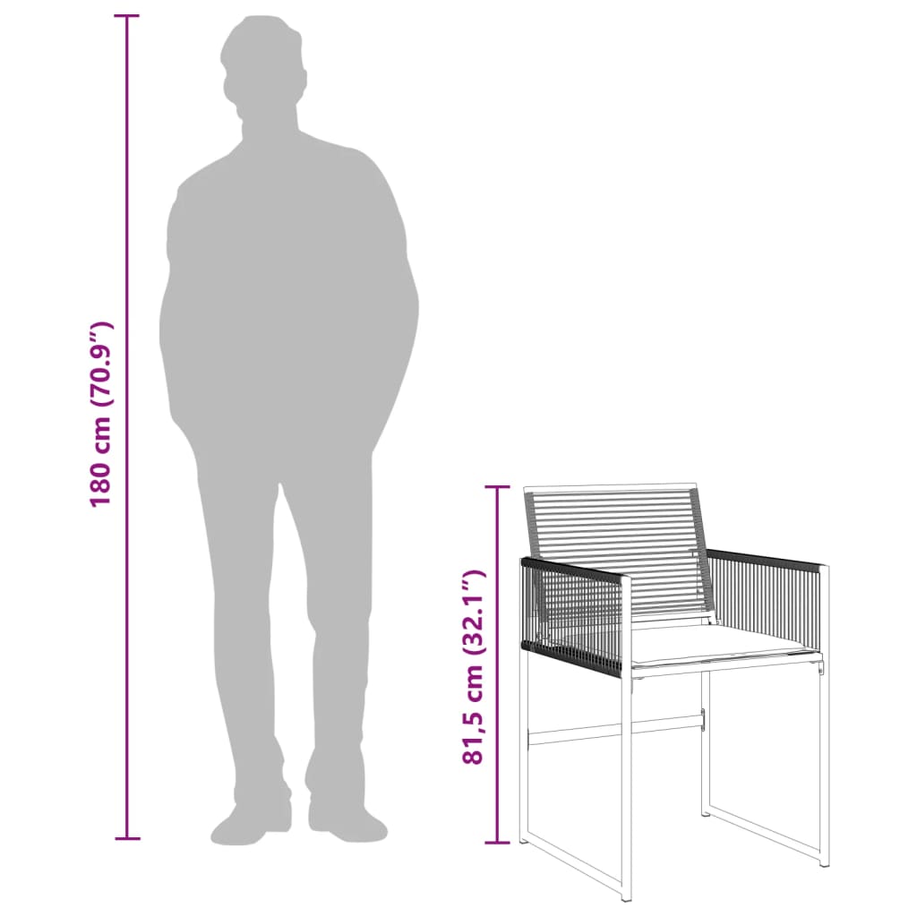 vidaXL Set de comedor de jardín 9 pzas y cojines ratán sintético negro