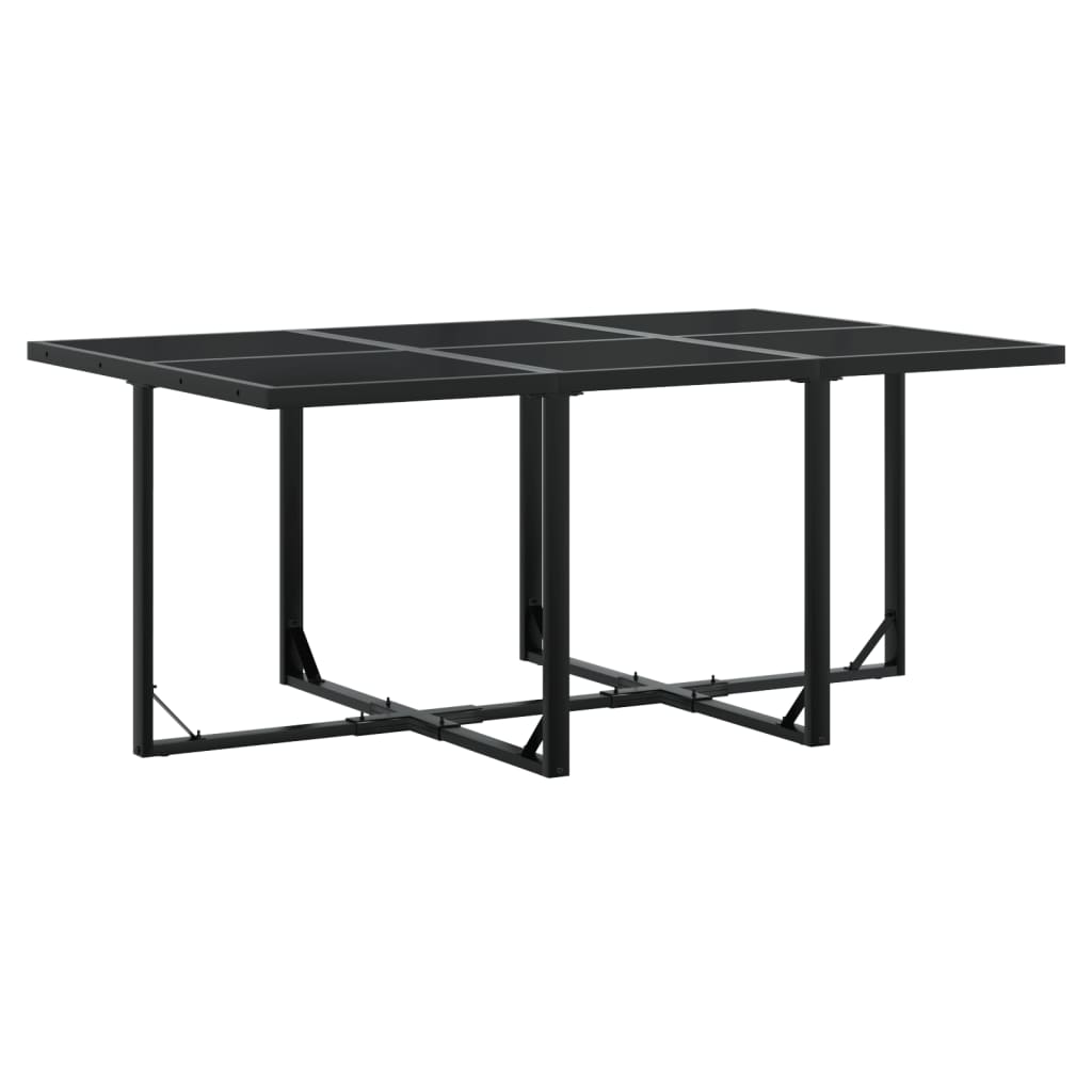 vidaXL Juego de comedor de jardín 7 piezas ratán sintético negro