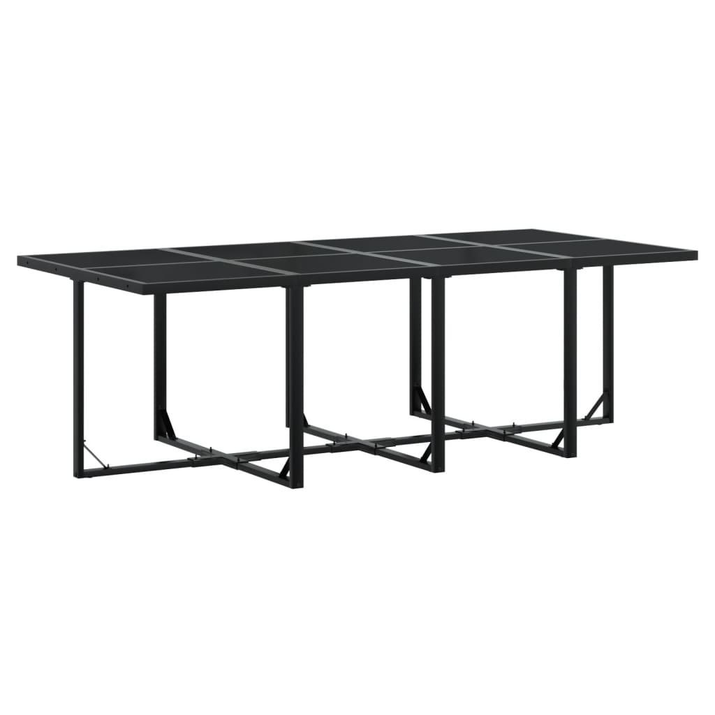 vidaXL Set de comedor de jardín 9 pzas y cojines ratán sintético negro