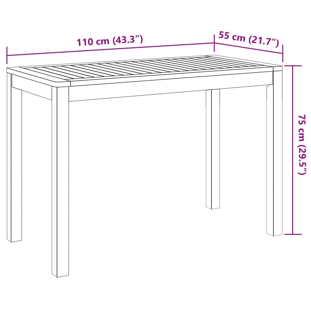 vidaXL Juego de comedor de jardín 3 piezas madera maciza de acacia