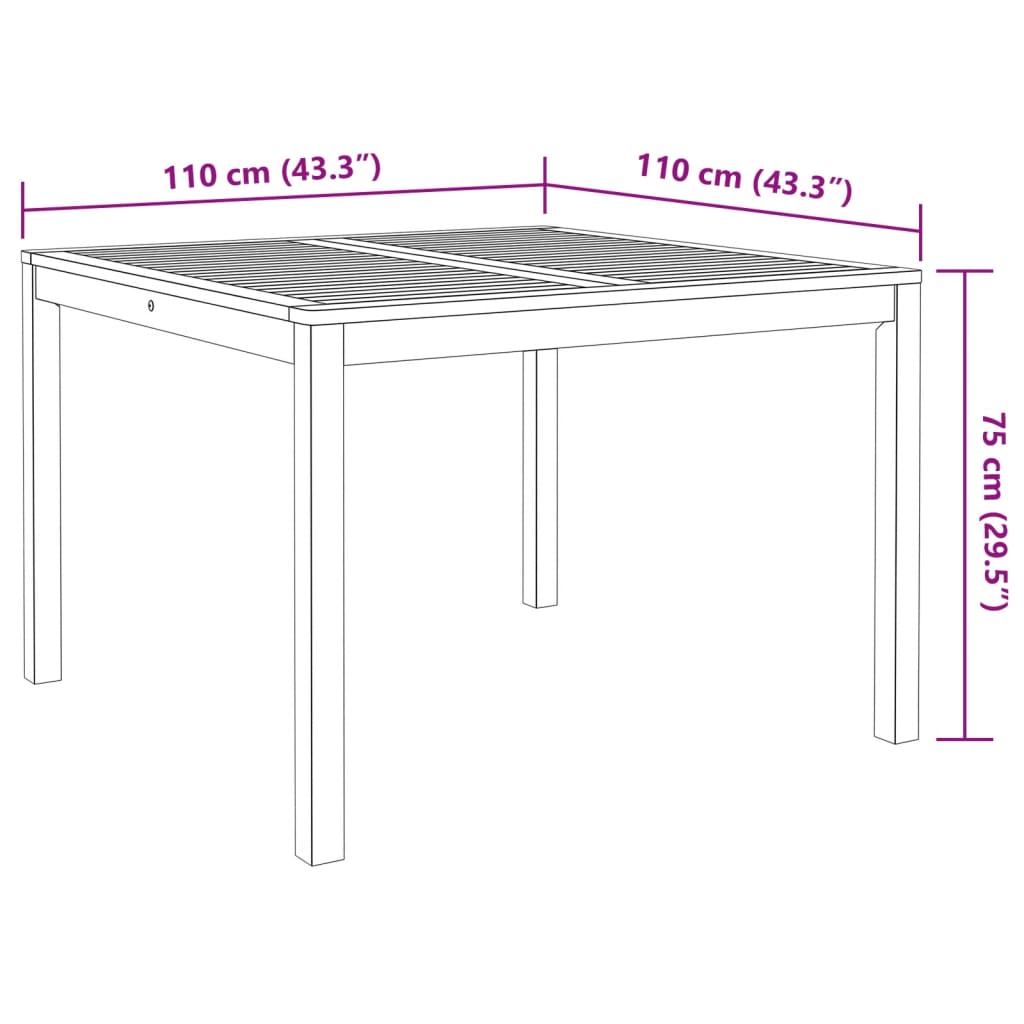 vidaXL Juego de comedor de jardín 3 piezas madera maciza de acacia