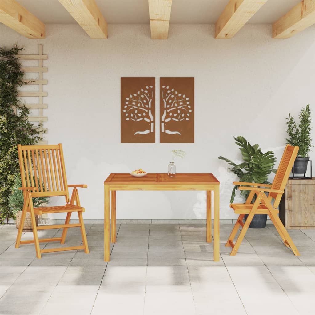 vidaXL Juego de comedor de jardín 3 piezas madera maciza de acacia