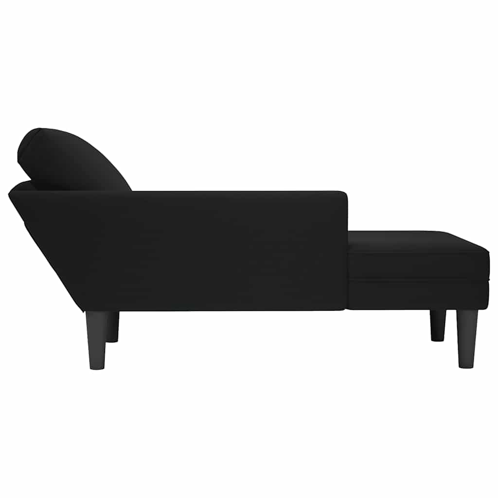 vidaXL Tumbona con almohada y reposabrazo derecho terciopelo negro