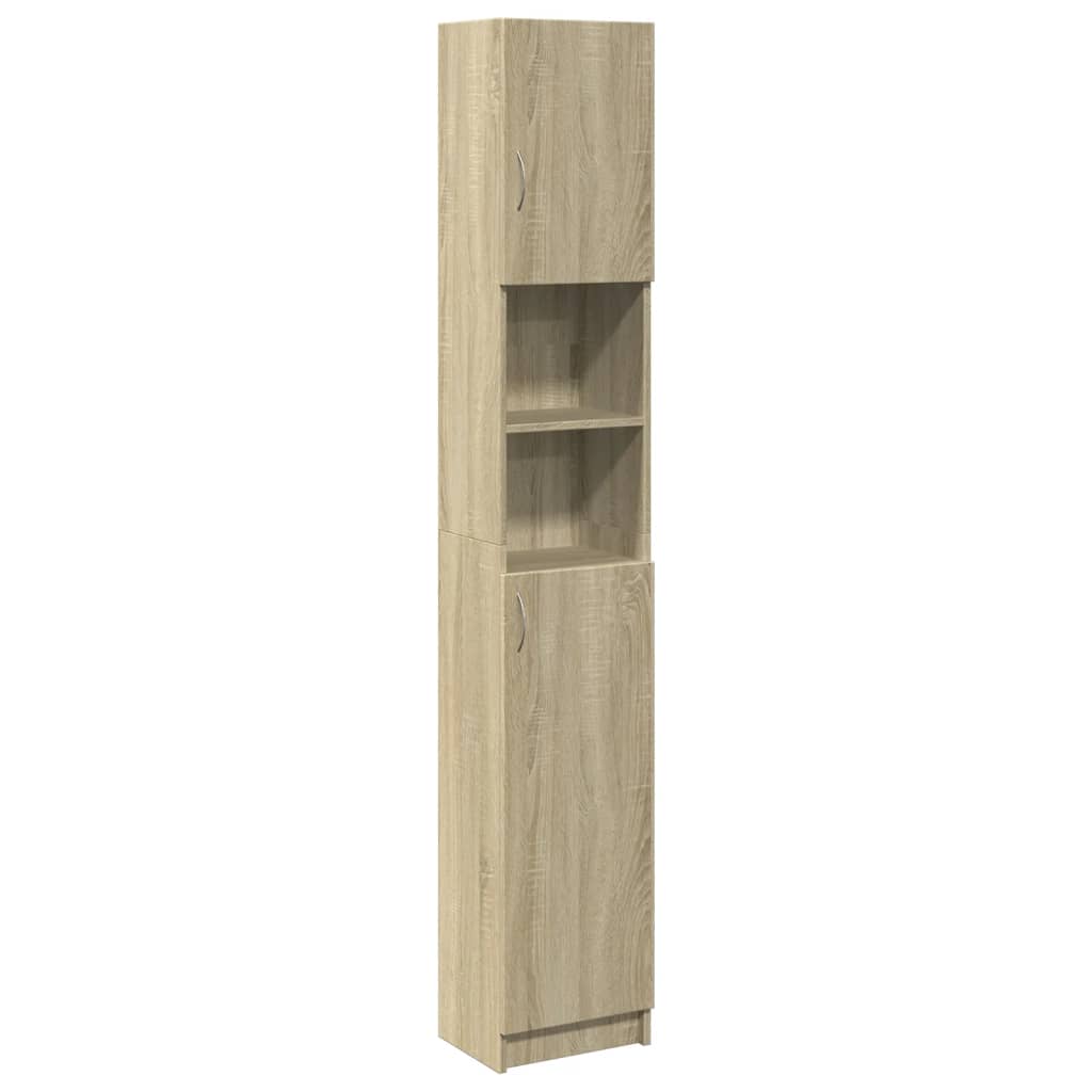 vidaXL Armario baño madera contrachapada color roble 32x25,5x190 cm