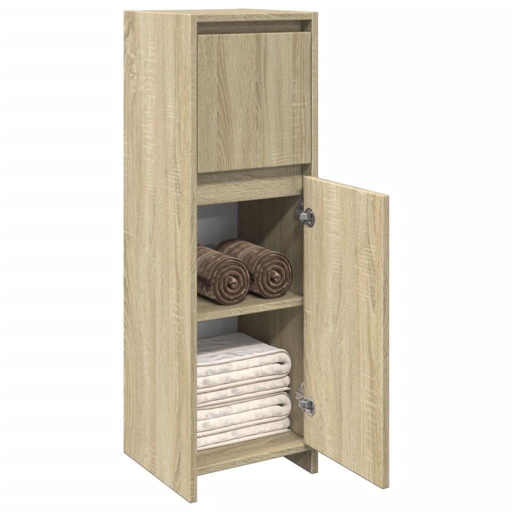 vidaXL Armario de baño madera contrachapada color roble 30x30x95 cm