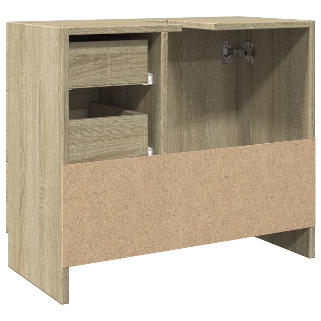 vidaXL Armario para lavabo madera contrachapada color roble 63x30x54cm