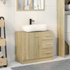 vidaXL Armario para lavabo madera contrachapada color roble 63x30x54cm