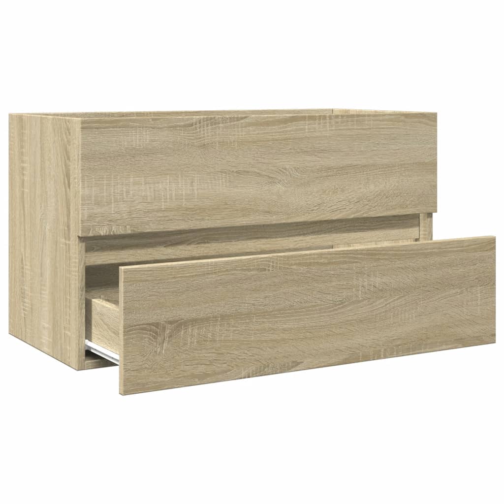 vidaXL Armario lavabo madera de ingeniería roble Sonoma 80x38,5x45 cm