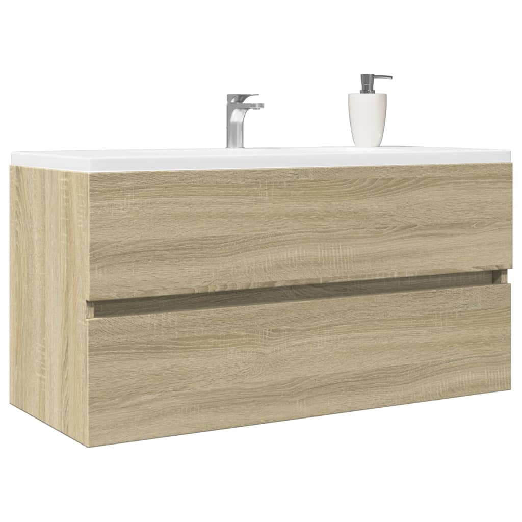 vidaXL Armario lavabo madera contrachapada roble Sonoma 90x38,5x45 cm