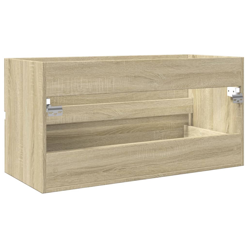 vidaXL Armario lavabo madera contrachapada roble Sonoma 90x38,5x45 cm