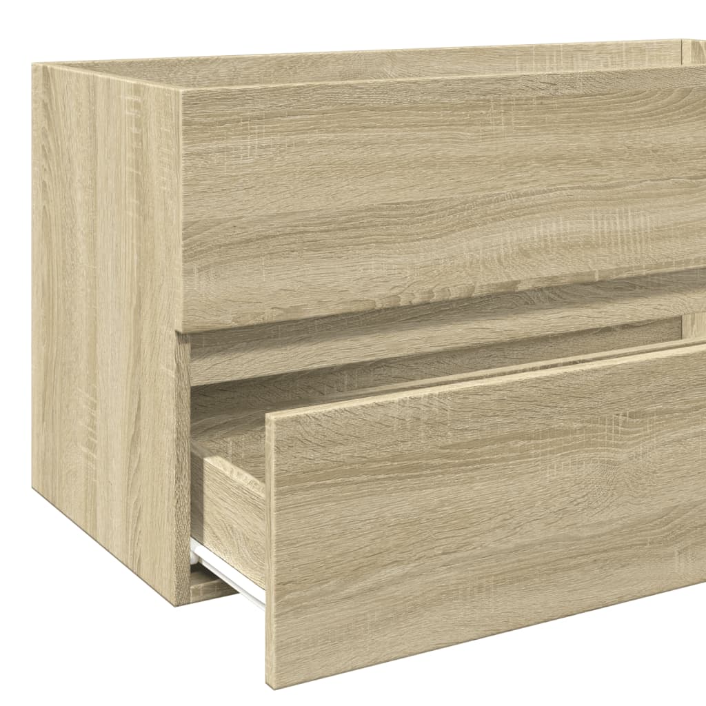 vidaXL Armario lavabo madera contrachapada roble Sonoma 90x38,5x45 cm