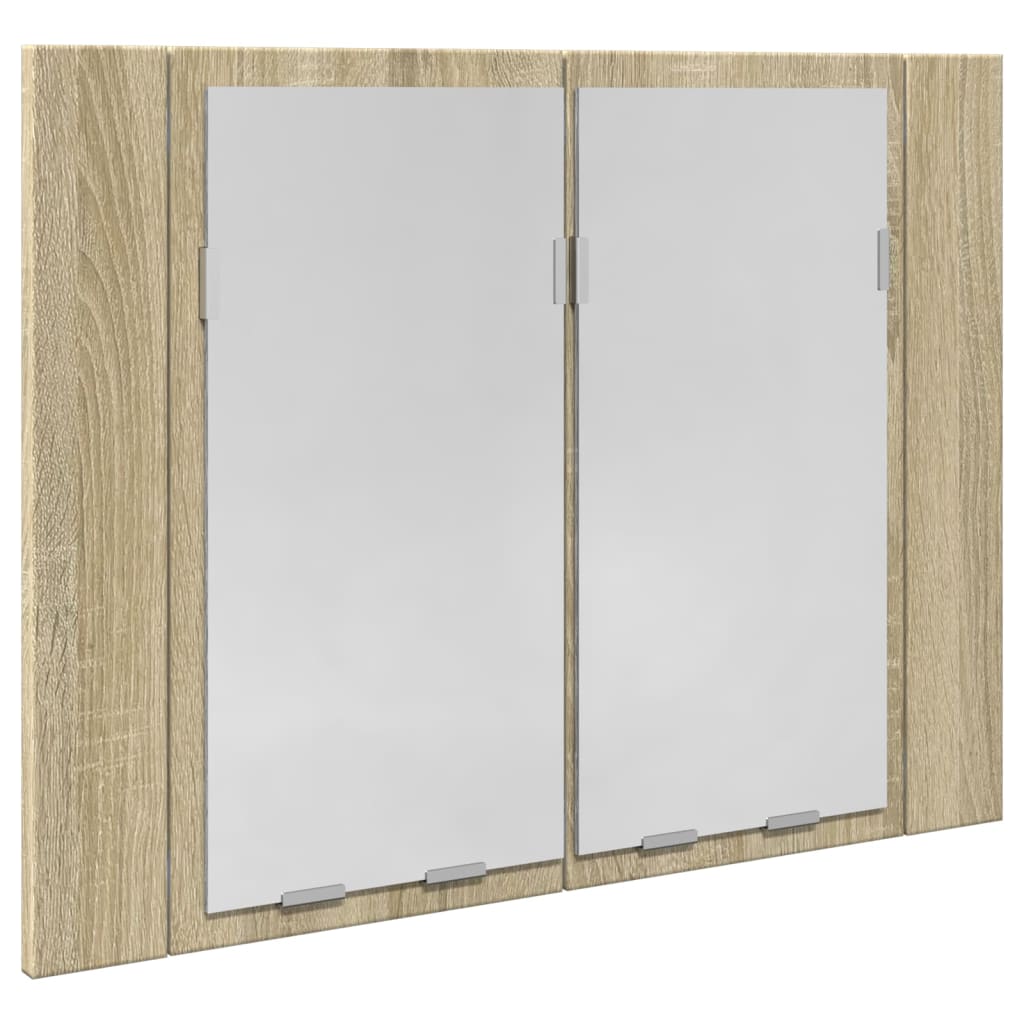 vidaXL Armario con espejo LED madera roble Sonoma 60x12x45 cm