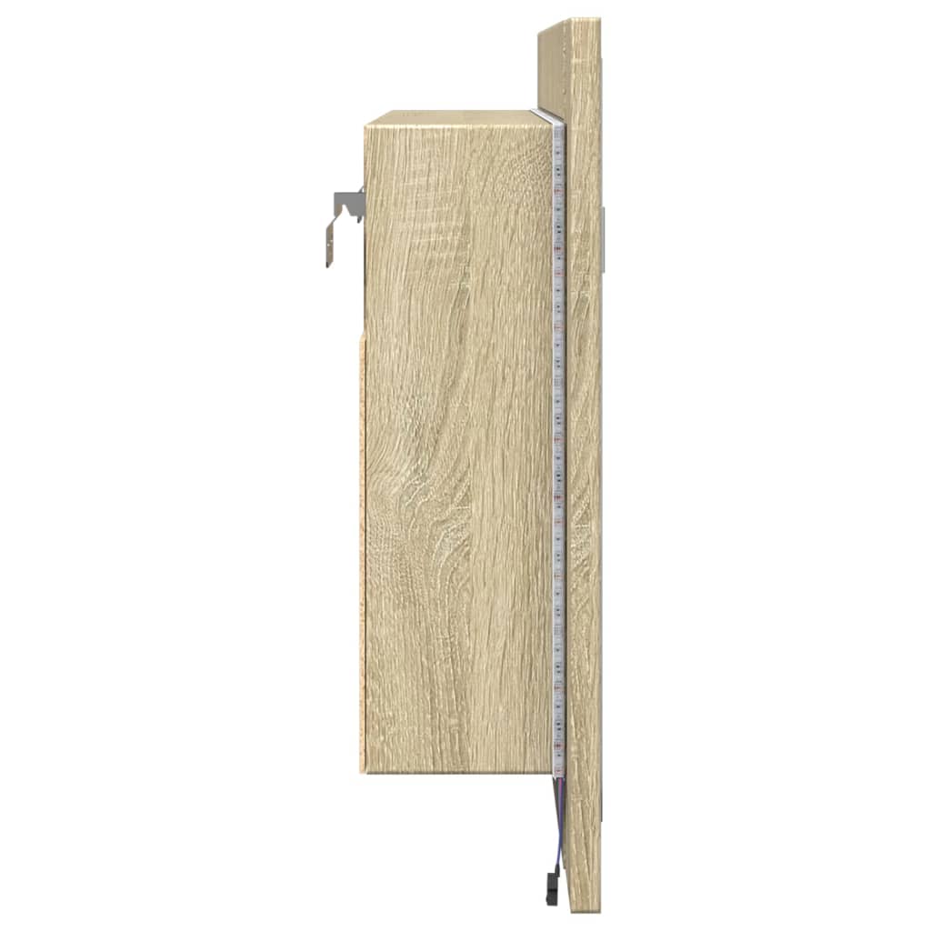 vidaXL Armario con espejo LED madera roble Sonoma 60x12x45 cm