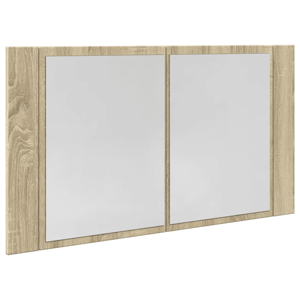 vidaXL Armario con espejo LED madera roble Sonoma 80x12x45 cm