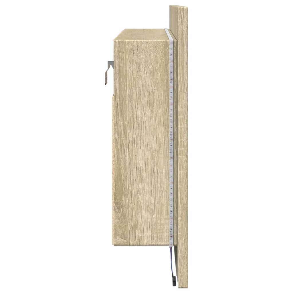 vidaXL Armario con espejo LED madera roble Sonoma 80x12x45 cm