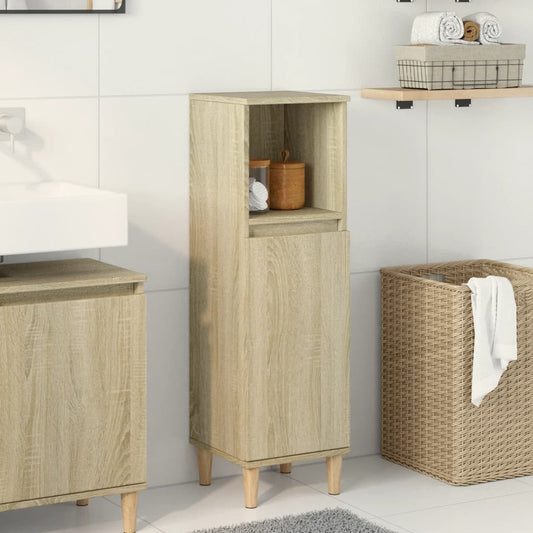 vidaXL Armario de baño madera contrachapada roble Sonoma 30x30x100 cm