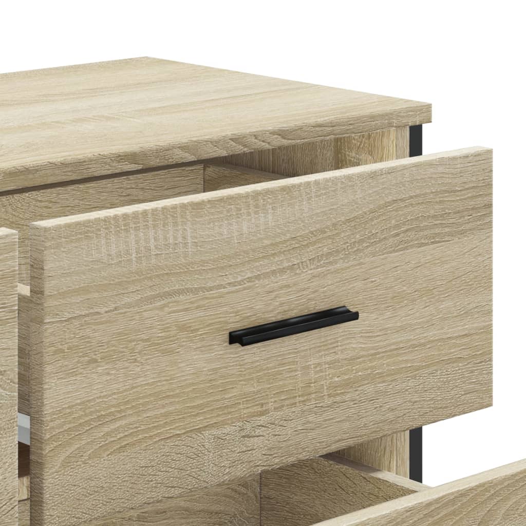 vidaXL Cajonera de madera de ingeniería roble Sonoma 91x35,5x74,5 cm