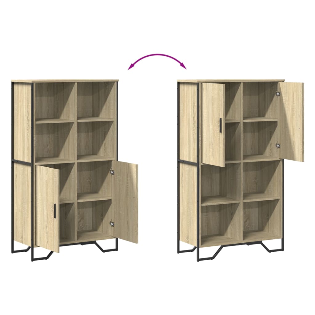 vidaXL Aparador alto madera ingeniería roble Sonoma 79,5x35,5x137,5 cm