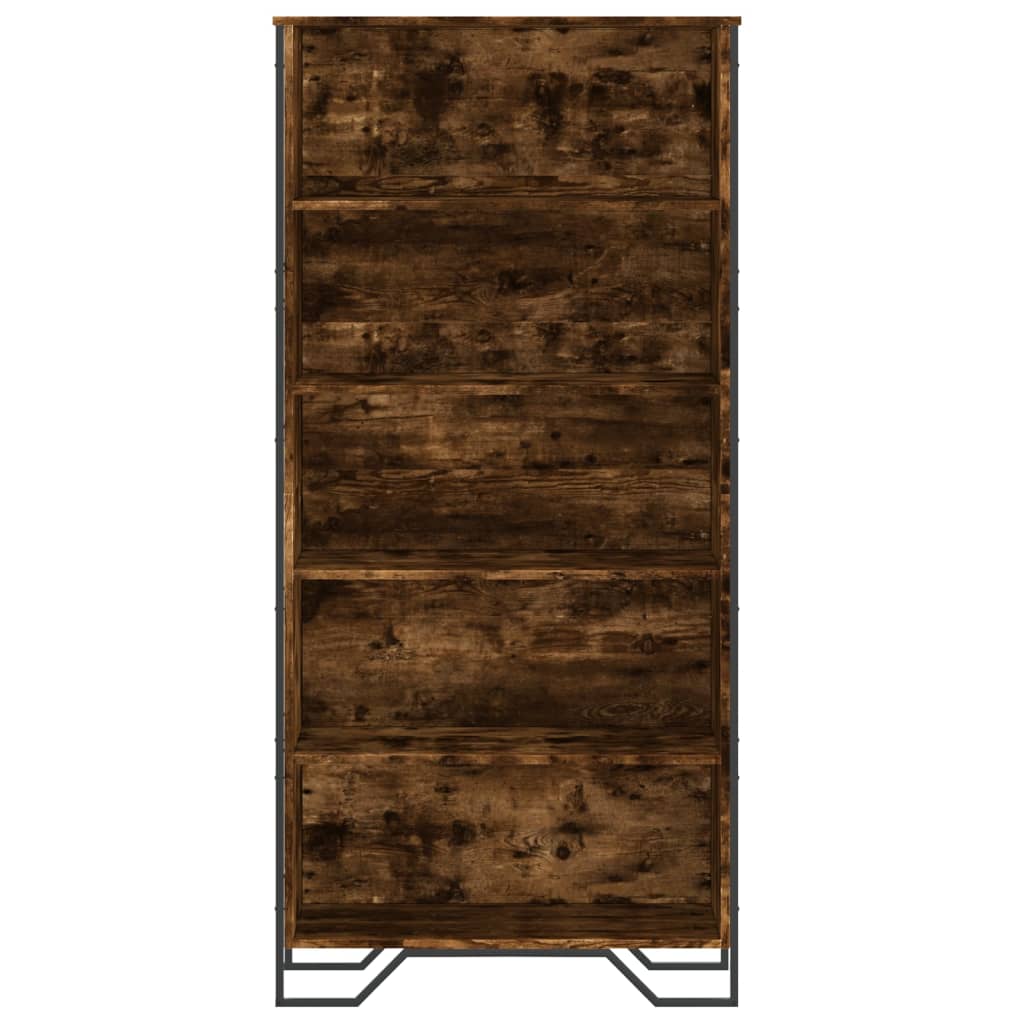 vidaXL Estantería madera ingeniería color roble ahumado 80x31x169 cm