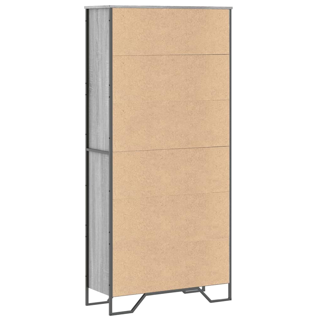 vidaXL Estantería madera de ingeniería color gris Sonoma 80x31x169 cm