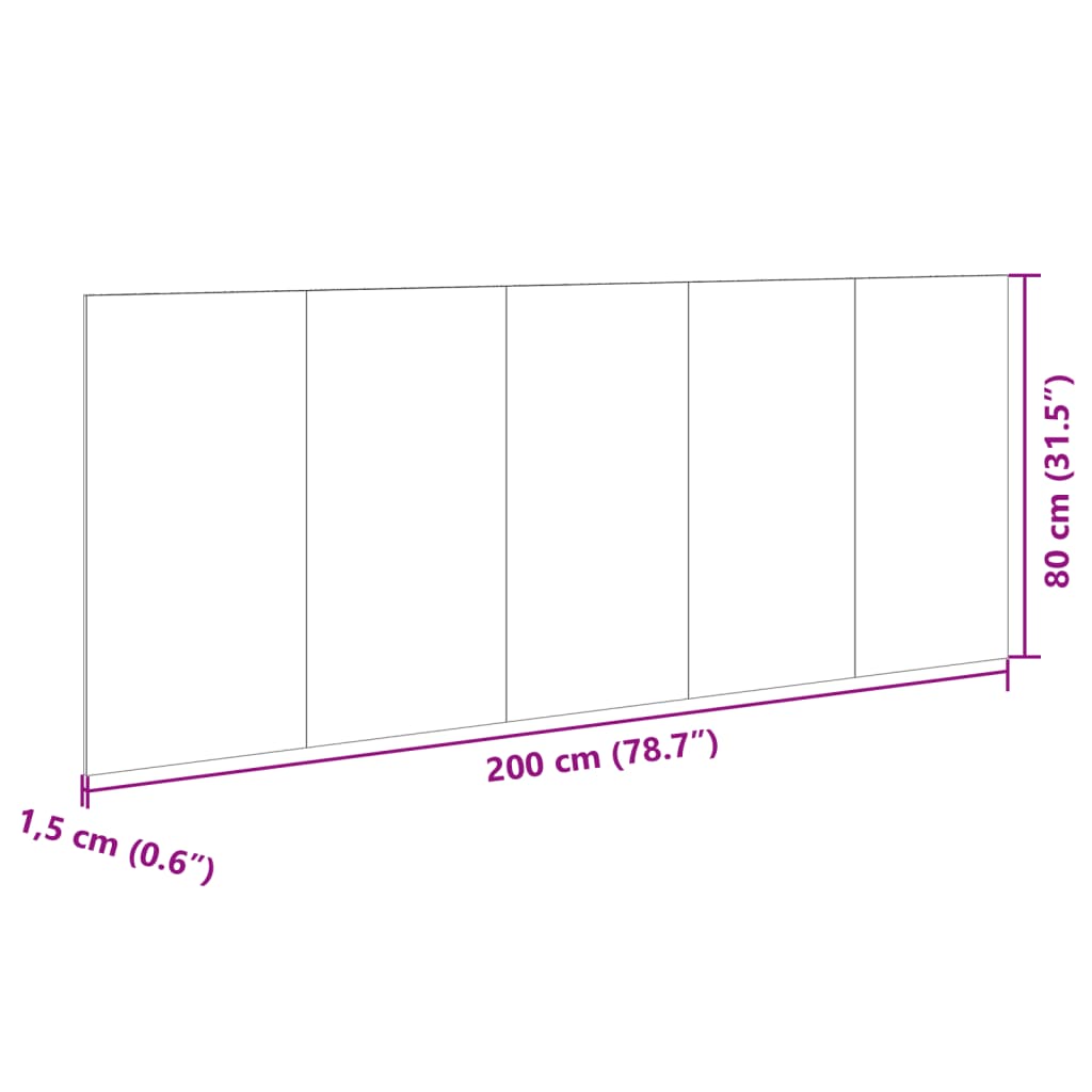 vidaXL Cabecero cama y mesitas madera ingeniería gris hormigón 200 cm