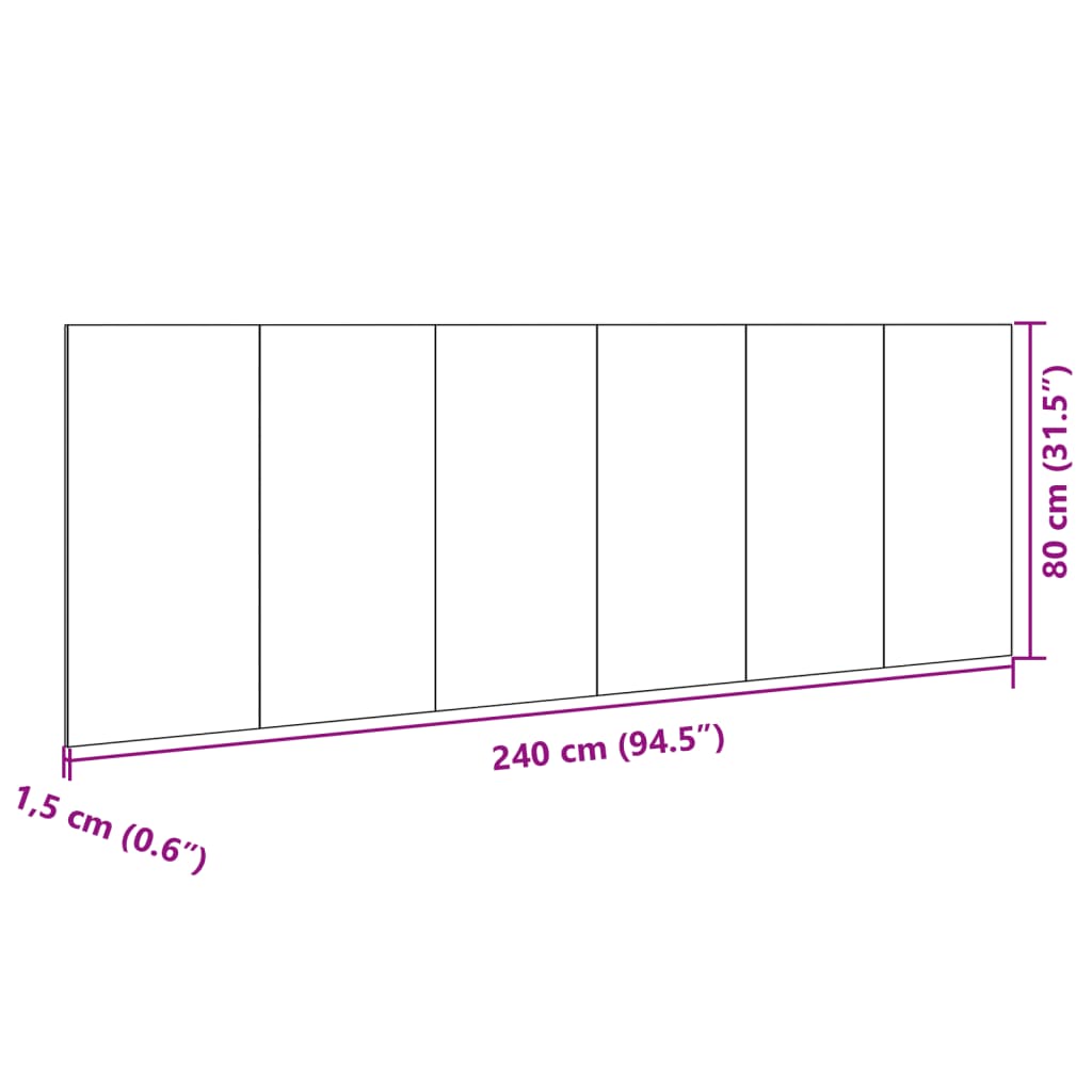 vidaXL Cabecero cama con mesitas madera ingeniería gris Sonoma 240 cm