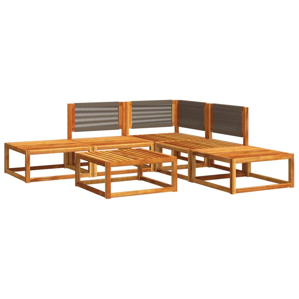 vidaXL Set de sofás de jardín con cojines 6 pzas madera maciza acacia