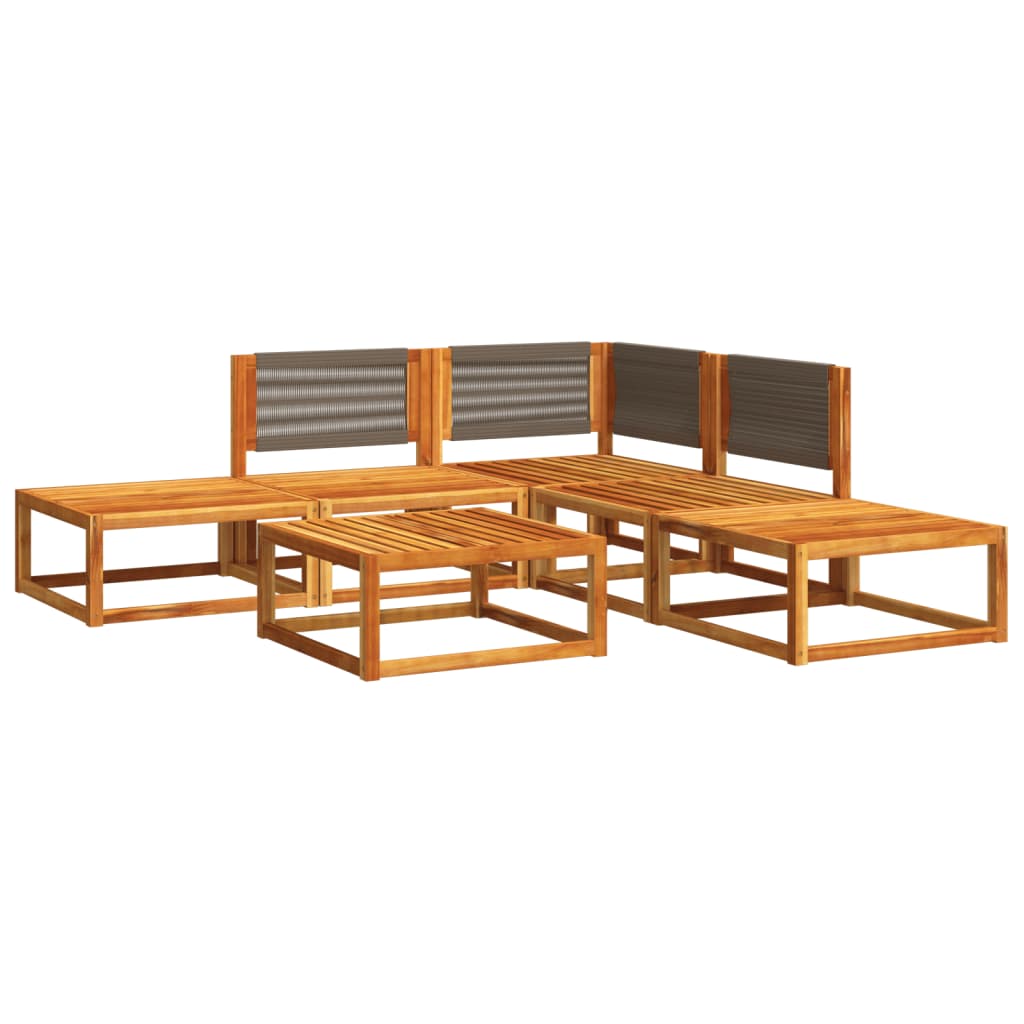 vidaXL Set de sofás de jardín con cojines 6 pzas madera maciza acacia