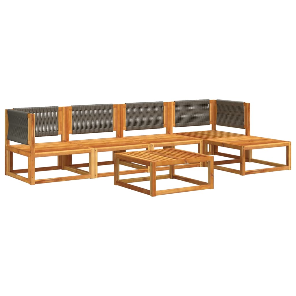 vidaXL Set de sofás de jardín con cojines 6 pzas madera maciza acacia