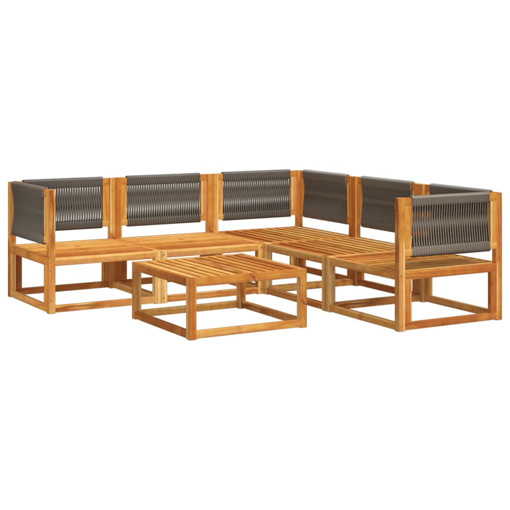 vidaXL Set de sofás de jardín con cojines 6 pzas madera maciza acacia