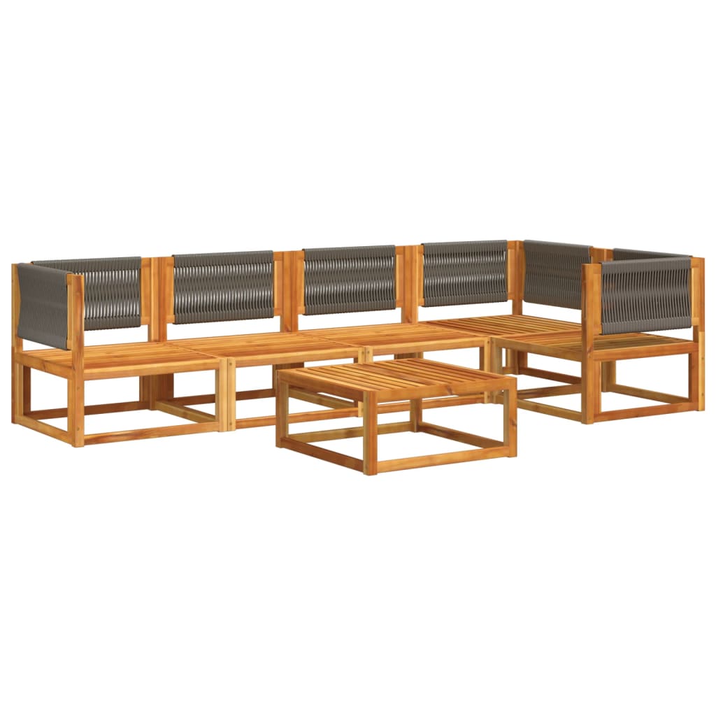 vidaXL Set de sofás de jardín con cojines 6 pzas madera maciza acacia