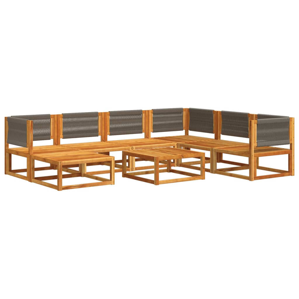 vidaXL Set de sofás de jardín con cojines 8 pzas madera maciza acacia