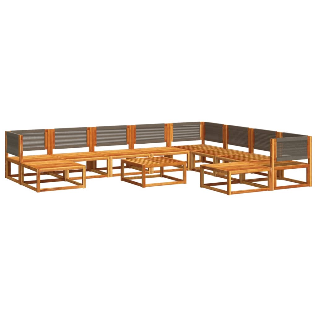 vidaXL Set de sofás de jardín con cojines 11 pzas madera maciza acacia