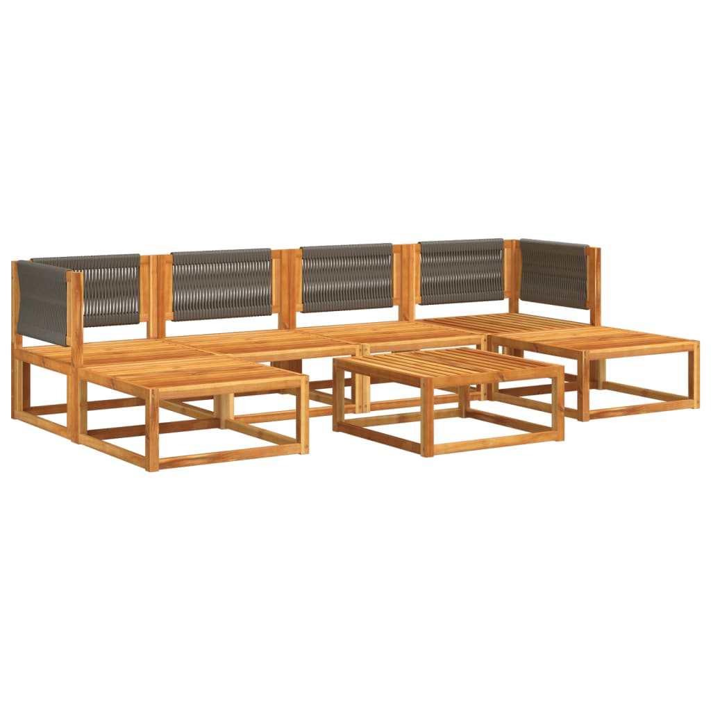 vidaXL Set de sofás de jardín con cojines 7 pzas madera maciza acacia