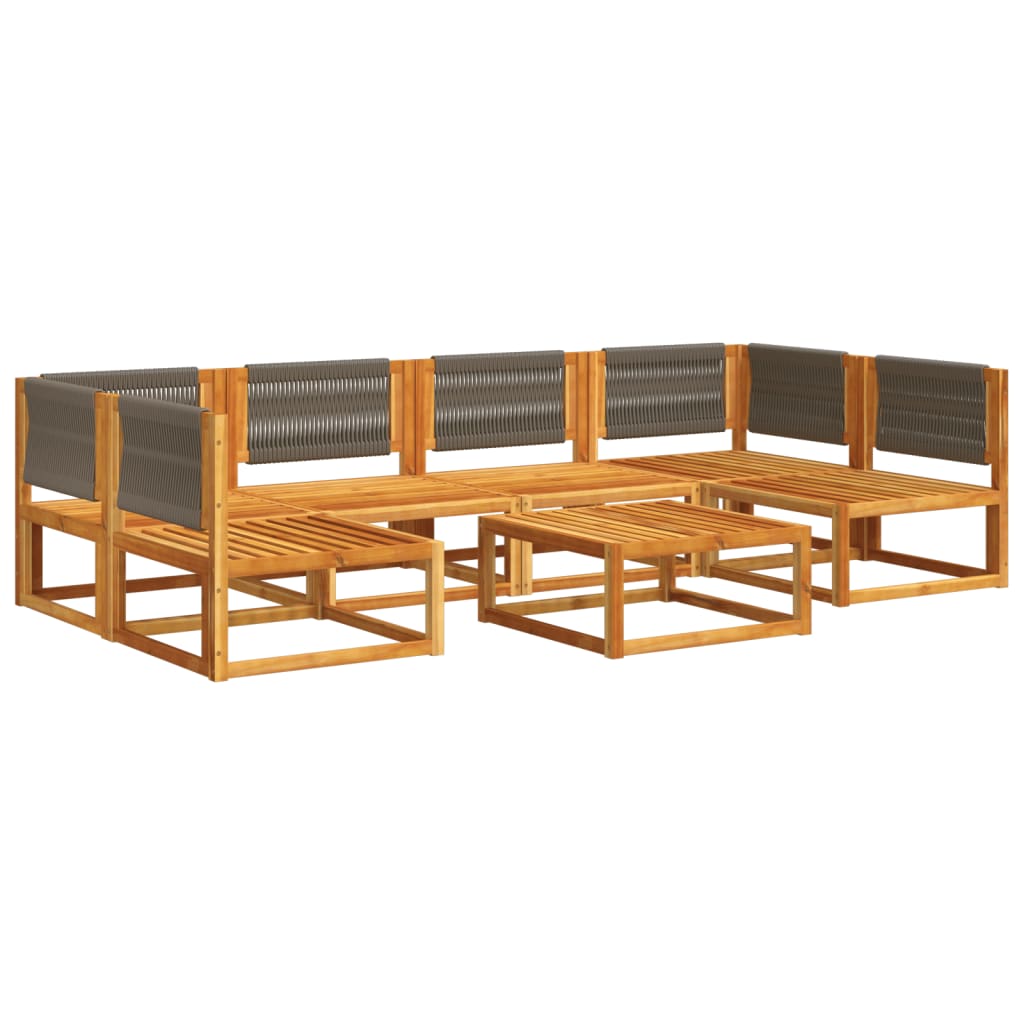 vidaXL Set de sofás de jardín con cojines 7 pzas madera maciza acacia