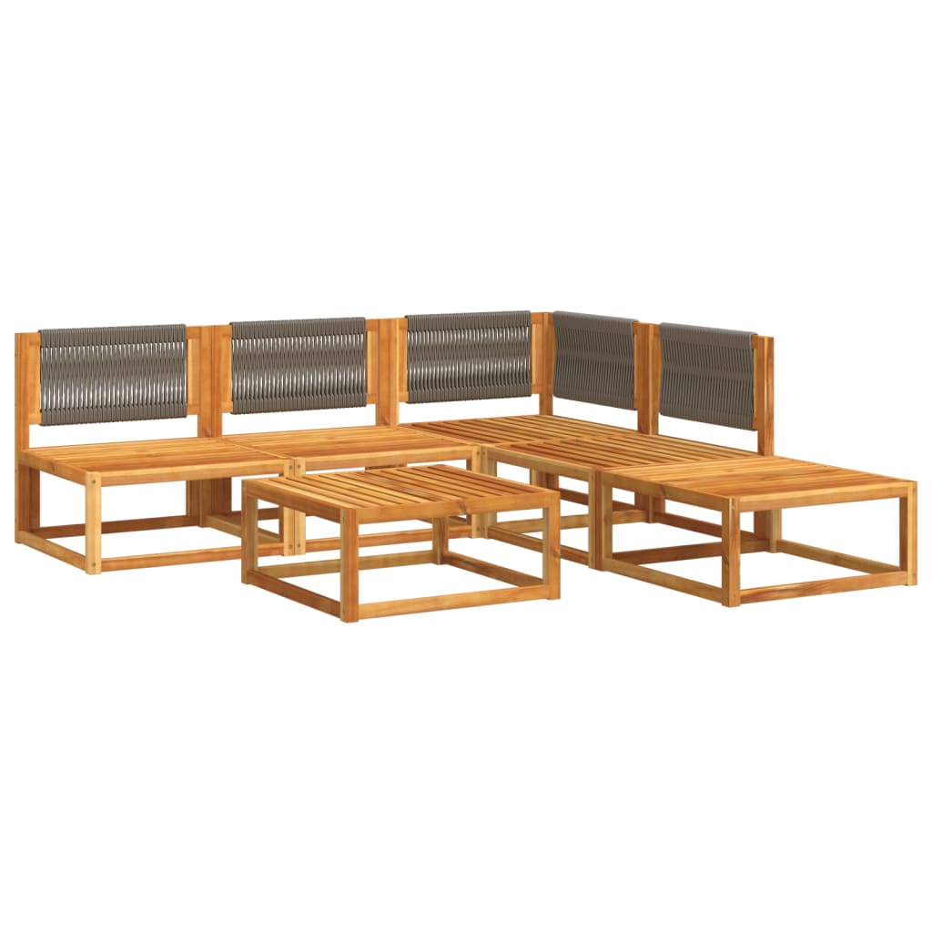 vidaXL Set de sofás de jardín con cojines 6 pzas madera maciza acacia