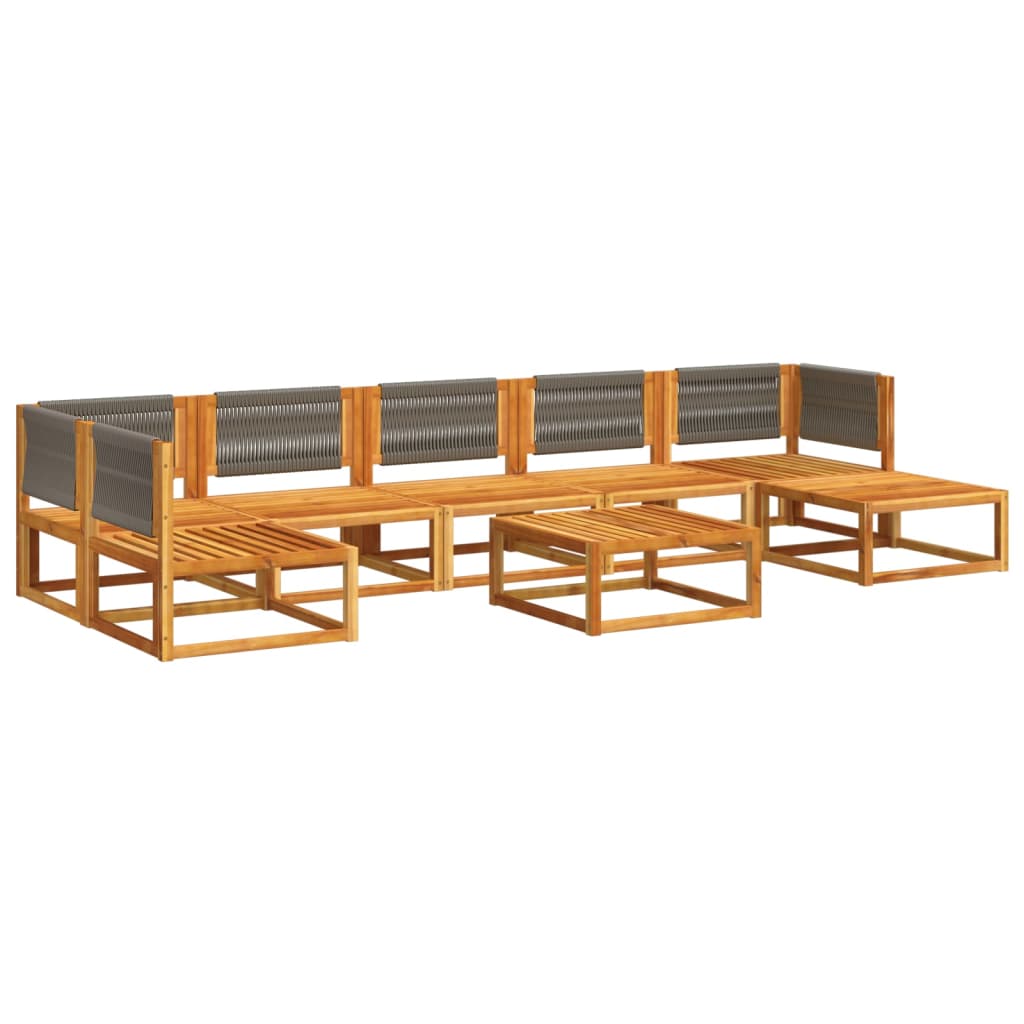 vidaXL Set de sofás de jardín con cojines 8 pzas madera maciza acacia