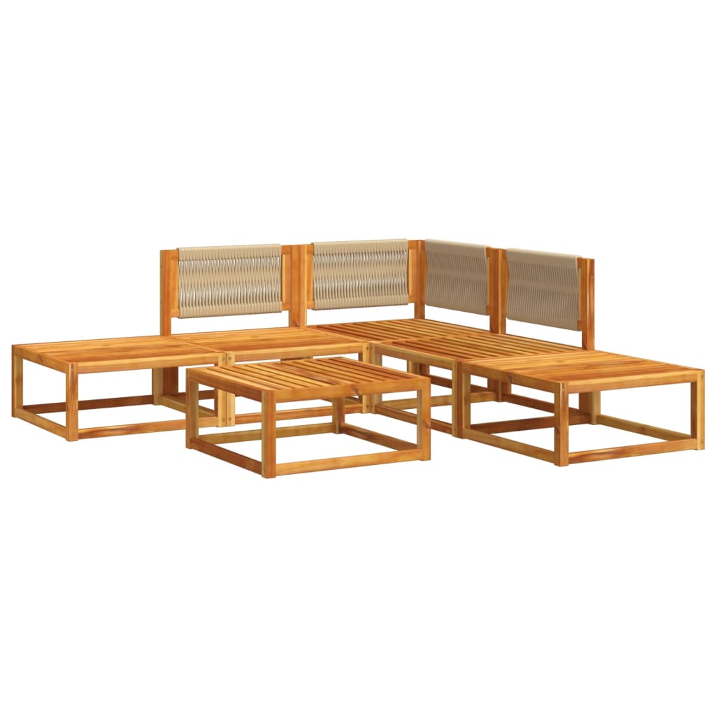 vidaXL Set de sofás de jardín con cojines 6 pzas madera maciza acacia