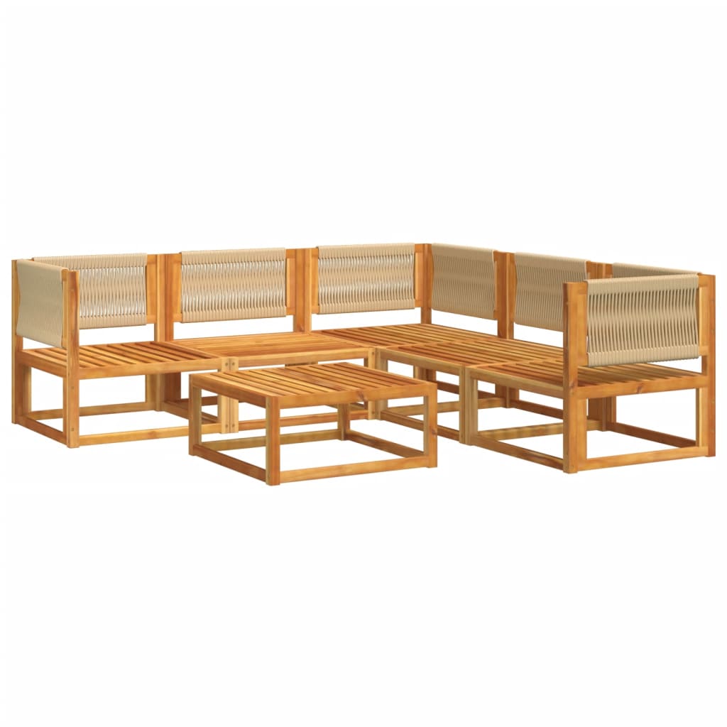 vidaXL Set de sofás de jardín con cojines 6 pzas madera maciza acacia