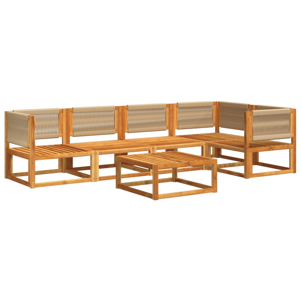 vidaXL Set de sofás de jardín con cojines 6 pzas madera maciza acacia