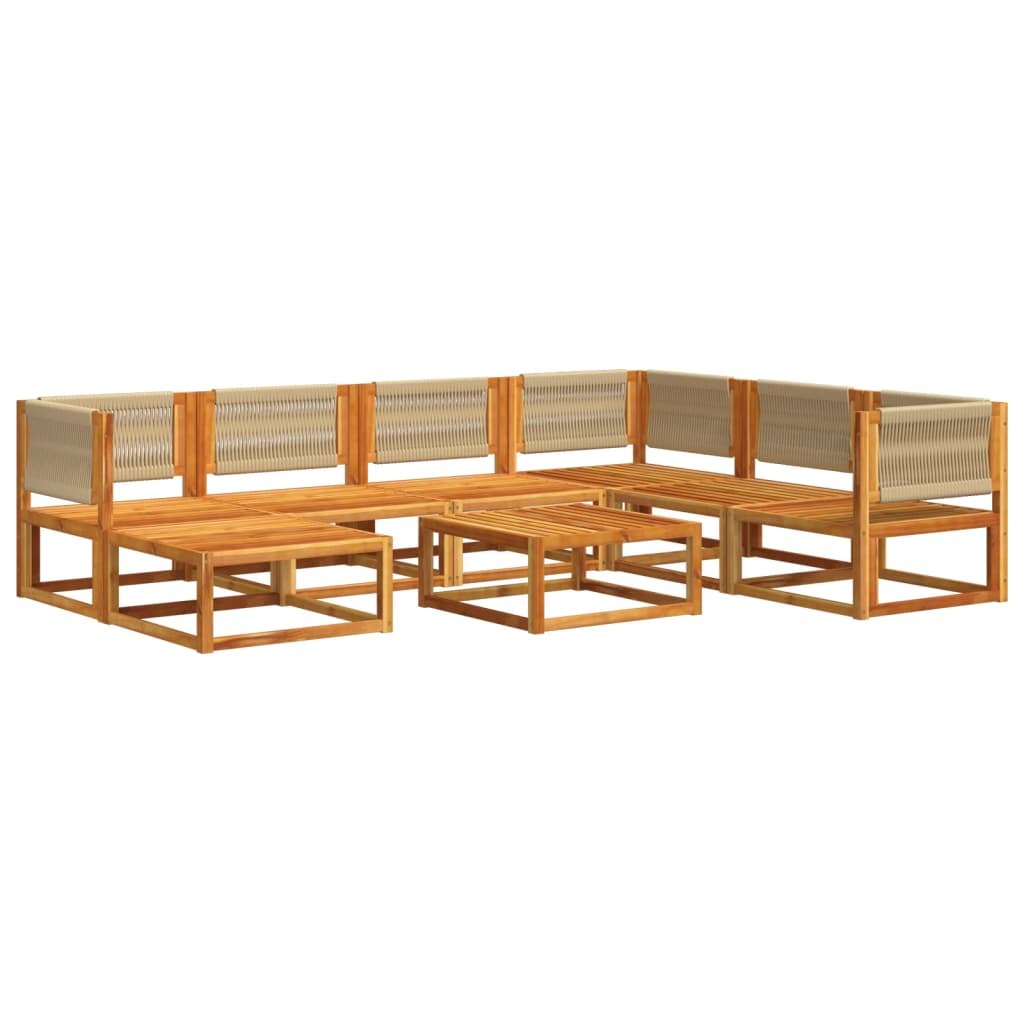 vidaXL Set de sofás de jardín con cojines 8 pzas madera maciza acacia