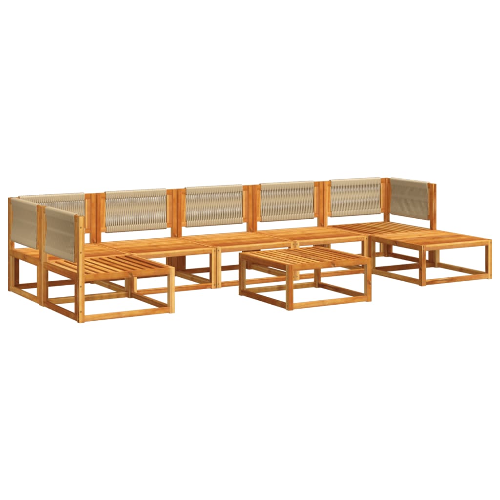 vidaXL Set de sofás de jardín con cojines 8 pzas madera maciza acacia