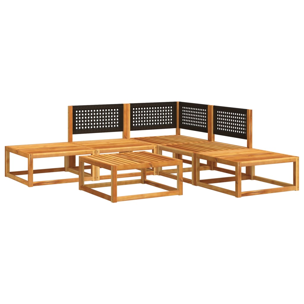 vidaXL Set de sofás de jardín con cojines 6 pzas madera maciza acacia