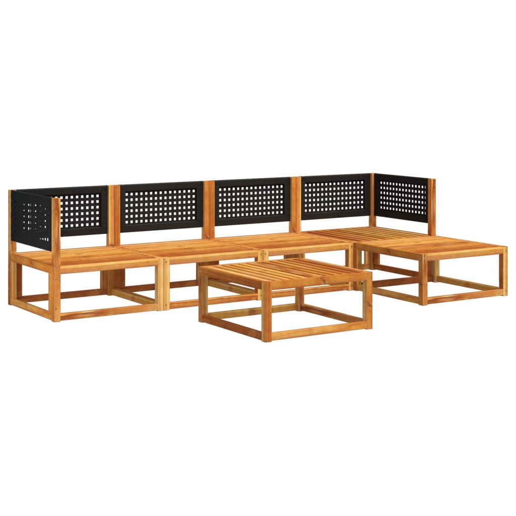 vidaXL Set de sofás de jardín con cojines 6 pzas madera maciza acacia