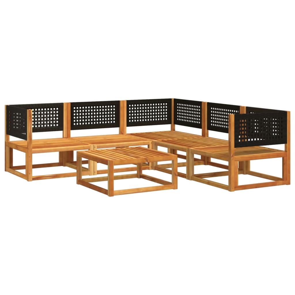 vidaXL Set de sofás de jardín con cojines 6 pzas madera maciza acacia